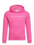 Printed Sweatshirt Tops Sweatshirts & Hoodies Hoodies Pink Tom Tailor