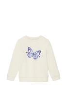 Sweatshirt With Butterfly Print Tops Sweatshirts & Hoodies Sweatshirts Cream Tom Tailor