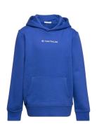 Printed Hoodie Tops Sweatshirts & Hoodies Hoodies Blue Tom Tailor