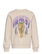 Kmglucinda Reg L/S Untamed Box Swt Tops Sweatshirts & Hoodies Sweatshirts Cream Kids Only