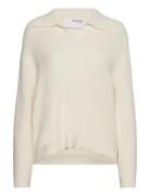 Slfhilma Liva Ls Polo Neck Knit Tops Knitwear Jumpers Beige Selected Femme