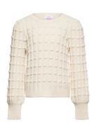 Vmesther Ls O-Neck Pullover Girl Tops Knitwear Pullovers Cream Vero Moda Girl