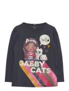 Nmfamira Gabby Ls Top Vde Tops T-shirts Long-sleeved T-Skjorte Navy Name It