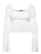 Celia Top Tops Blouses Long-sleeved White Gina Tricot