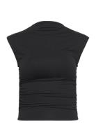 Soft Touch Funnel Neck Top Tops T-shirts & Tops Sleeveless Black Gina Tricot