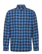 Loose Fit Checkered Shirt - Gots/Ve Tops Shirts Casual Blue Knowledge Cotton Apparel