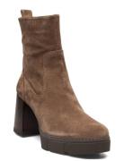 Kinton_F23_Bs Shoes Boots Ankle Boots Ankle Boots With Heel Brown UNISA