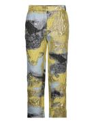 Elsi, 1852 Elevated Woven Jaquard Bottoms Trousers Straight Leg Yellow STINE GOYA