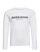 Jorlakewood Branding Tee Ls Bf Jnr Tops T-shirts Long-sleeved T-Skjorte White Jack & J S