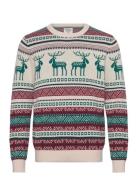 Jjxmas Snowball Knit Crew Neck Tops Knitwear Round Necks Beige Jack & J S