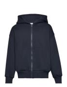 Caivano Hood Zip Tops Sweatshirts & Hoodies Hoodies Navy Grunt