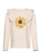 Agny - T-Shirt Tops T-shirts Long-sleeved T-Skjorte Beige Hust & Claire
