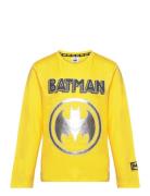 Long-Sleeved T-Shirt Tops T-shirts Long-sleeved T-Skjorte Yellow Batman