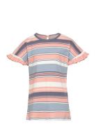 T-Shirt Ss Y/D Rib Tops T-Kortærmet Skjorte Multi/patterned Minymo