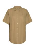 Saccars Shirt Unisex Tops Shirts Short-sleeved Brown Résumé