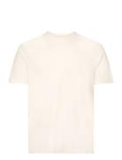 Basic 100% Cotton T-Shirt Tops T-Kortærmet Skjorte Cream Mango