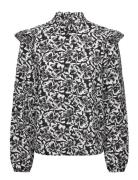 Vmsophia L/S Frill Shirt Wvn Boo Tops Shirts Long-sleeved Black Vero Moda