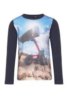 T-Shirt L/S Tops T-shirts Long-sleeved T-Skjorte Multi/patterned Minymo