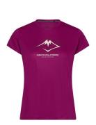 Fujitrail Logo Ss Top Sport T-shirts & Tops Short-sleeved Burgundy Asics