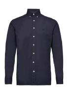 Garment Dyed Oxford Tops Shirts Casual Navy Hackett London