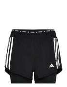 Own The Run 3 Stripes 2In1 Short Sport Shorts Sport Shorts Black Adidas Performance