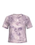 Aop Flower Tee Sport T-shirts & Tops Short-sleeved Purple Adidas Performance