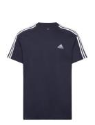 Essentials Single Jersey 3-Stripes T-Shirt Sport T-Kortærmet Skjorte Navy Adidas Sportswear
