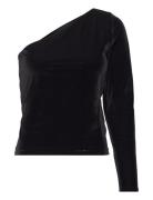 Velvet -Shoulder Top Tops T-shirts & Tops Long-sleeved Black Polo Ralph Lauren