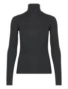 Crest Ribbed Turtleneck Tops Knitwear Turtleneck Black Polo Ralph Lauren