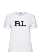Beaded Rl Logo Jersey Tee Tops T-shirts & Tops Short-sleeved White Polo Ralph Lauren