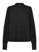 Blouse Idris Tops Shirts Long-sleeved Black Lindex