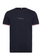 Tommy Logo Tipped Tee Tops T-Kortærmet Skjorte Navy Tommy Hilfiger