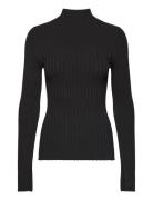 Iconic Rib Longsleeve Sweater Tops Knitwear Turtleneck Black Calvin Klein