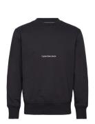 Institutional Crew Neck Tops Sweatshirts & Hoodies Sweatshirts Black Calvin Klein Jeans