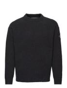 High Texture Sweater Tops Knitwear Round Necks Black Calvin Klein Jeans