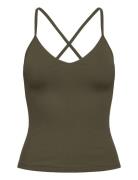 Studio Rib Strap Tank Sport T-shirts & Tops Sleeveless Khaki Green Björn Borg