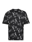 Hyper Real Ck Aop Tee Tops T-Kortærmet Skjorte Black Calvin Klein Jeans