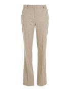 Flannel Wool Slim Straight Pants Bottoms Trousers Straight Leg Beige Calvin Klein