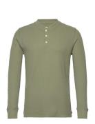 Ls Thermal 3 Bttn Henley Bluis Tops T-Langærmet Skjorte Green LEVI´S Men