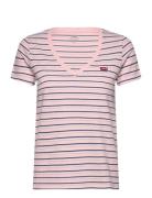 Perfect Vneck Cool Stripe Chal Tops T-shirts & Tops Short-sleeved Pink LEVI´S Women