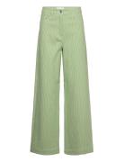Striped Canvas Pants Bottoms Jeans Wide Green REMAIN Birger Christensen
