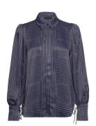 Lr-Dea Tops Shirts Long-sleeved Navy Levete Room