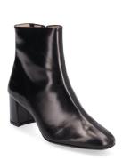 Bootie - Block Heel - With Zippe Shoes Boots Ankle Boots Ankle Boots With Heel Black ANGULUS