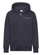 Printed Graphic Full Zip Hoodie Tops Sweatshirts & Hoodies Hoodies Navy GANT