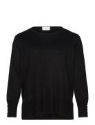 Carjulie Ls Life Loose O-Neck Knt Tops Knitwear Jumpers Black ONLY Carmakoma