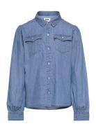 Levi's® Full Sleeve Western Denim Shirt Tops Shirts Long-sleeved Shirts Blue Levi's