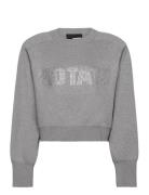 Firm Knit Cropped Jumper Tops Sweatshirts & Hoodies Sweatshirts Grey ROTATE Birger Christensen