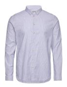 Mmgmarco Oxford Stripe Shirt Tops Shirts Casual Blue Mos Mosh Gallery
