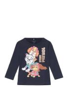 Nmfnubina Pawpatrol Ls Top Noos Cplg Tops T-shirts Long-sleeved T-Skjorte Navy Name It