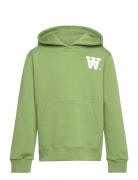 Izzy Kids Aa Moss Hoodie Tops Sweatshirts & Hoodies Hoodies Green Wood Wood